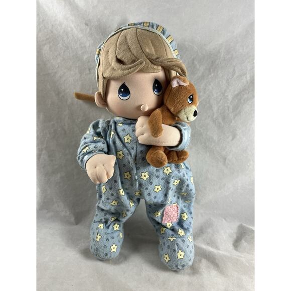 Precious Moments Musical Crib Toy Boy Doll in PJs Bear Plays Twinkle Little Star - Picture 1 of 5